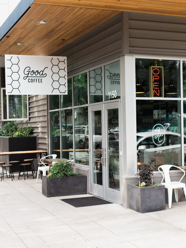 Good Coffee in Buckman is where I love to start things off. They’re an independent group of shops serving the Eastside with a rotating repertoire of coffee and tea offerings. The impeccably minimal interior and walkway-side seating have provided countless beautiful backdrops for meetings with friends and clients.